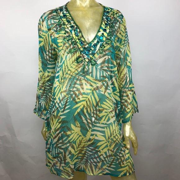 palm tree swimsuit cover up